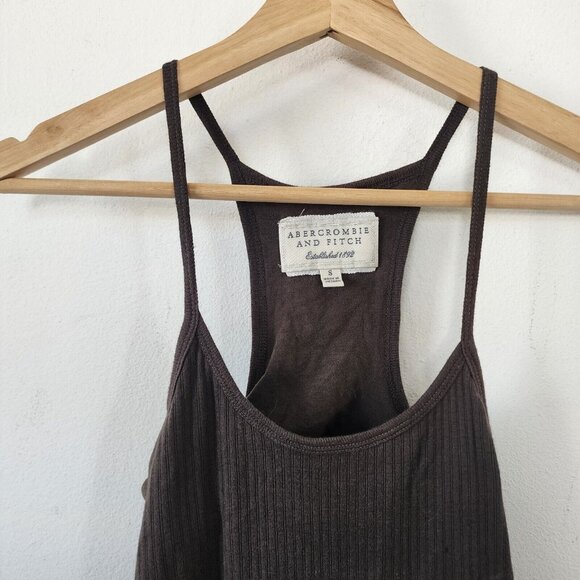 Y2K Abercrombie And Fitch Brown Tank Top Small Layered Lace - Picture 2 of 4